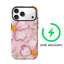 Pink Floral Pattern Phone Case for Magnetic Phone Case for IPhone 17 16 15 14 13 Pro Max Plus Single Double-layer Tough Case