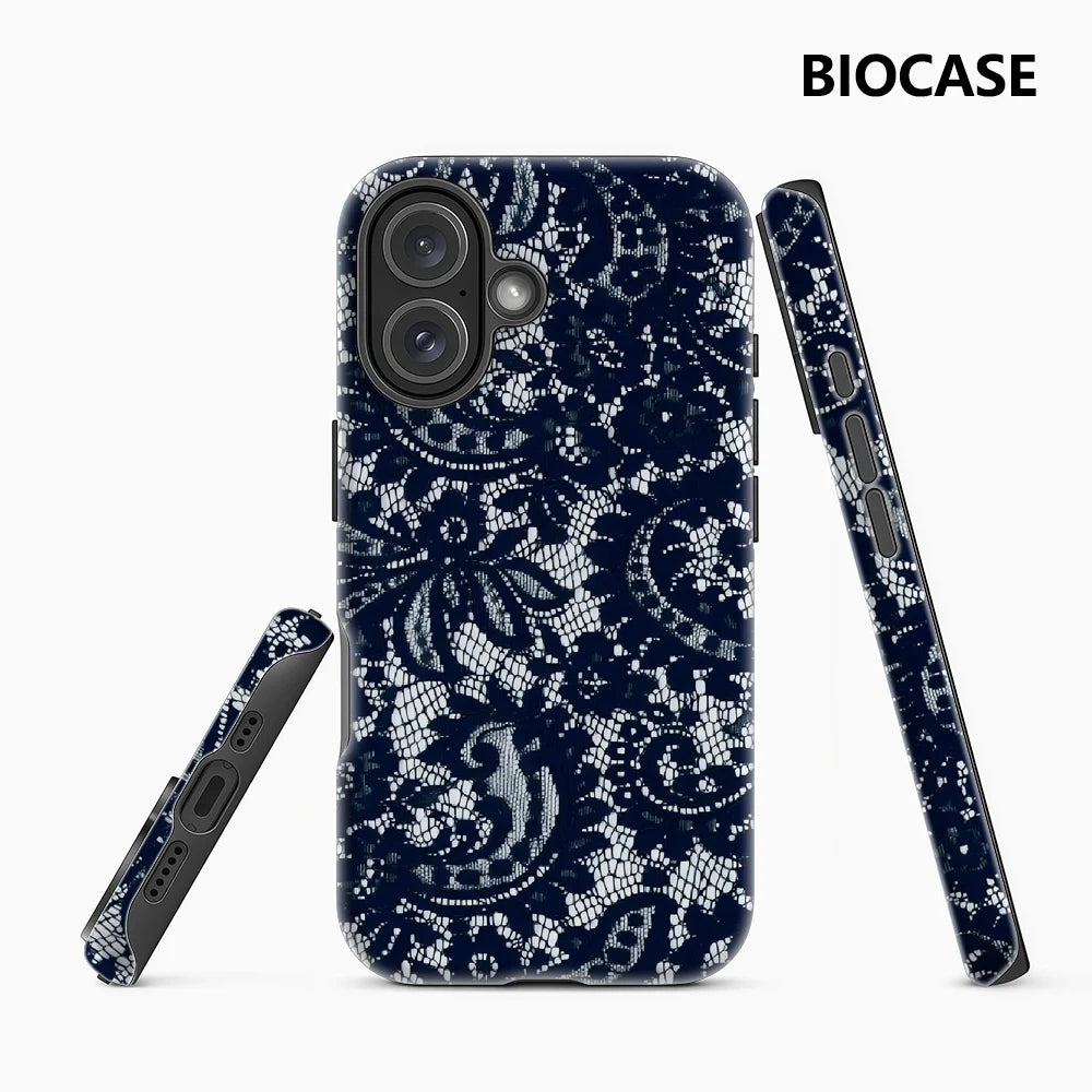 Black Lace Phone Case for Magnetic Phone Case for IPhone 17 16 15 14 13 Pro Max Plus Single Double-layer Tough Case