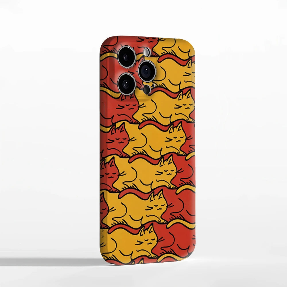 Sleepy Cat Pattern Phone Case for Magnetic Phone Case for IPhone 17 16 15 14 13 Pro Max Plus Single Double-layer Tough Case