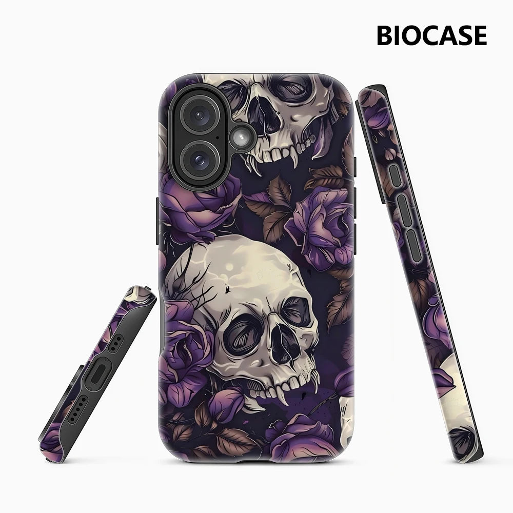 Skulls and Purple Roses IPhone17 Must-Haves Phone Case for IPhone 17 16 15 14 13 12 11 Pro Max Plus Double-layer Back Cover Main image