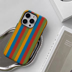 Rainbow Striped Pattern Retro Phone Case for Magnetic Phone Case for IPhone 17 16 15 14 13 Pro Max Plus Single Double-layer Case