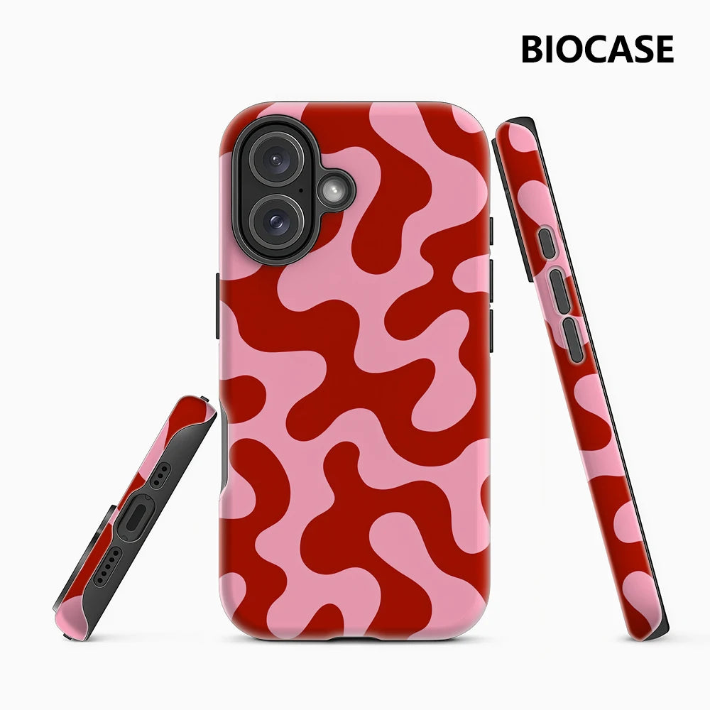 Artistic Red Pink Fluid Pattern IPhone17 Must-Haves Phone Case for IPhone 17 16 15 14 13 12 Pro Max Plus Double-layer Back Cover Main image