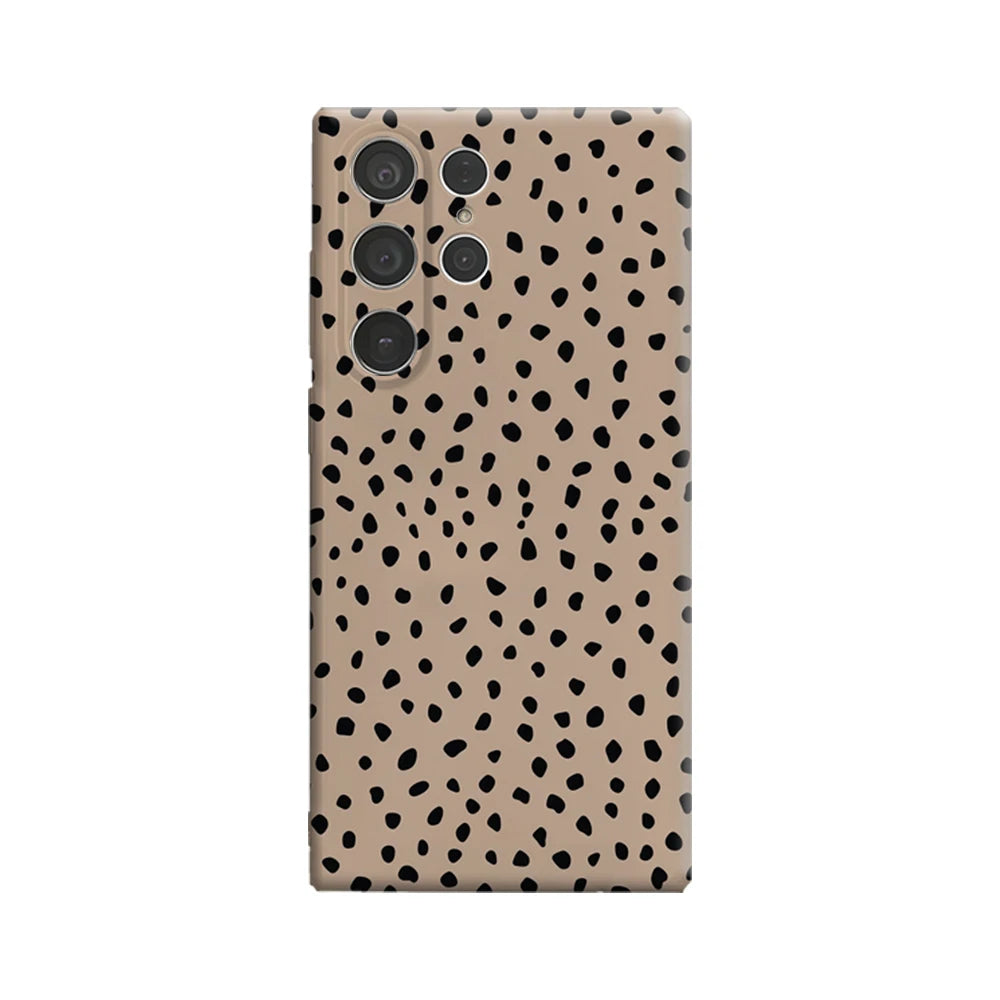 Black Spots on Camel Phone Case for Samsung Galaxy S25 Ultra S24 S23 Ultra Plus Glossy Double-layer Back Cover