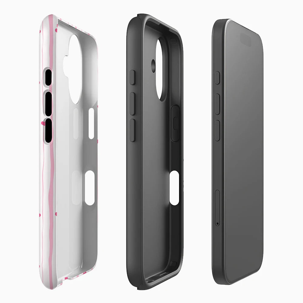 Pink Stripe & Heart Phone Case for Magnetic Phone Case for IPhone 17 16 15 14 13 Pro Max Plus Single Double-layer Tough Case Secondary image