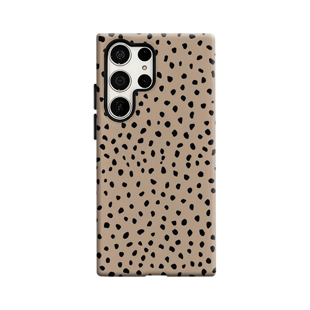 Black Spots on Camel Phone Case for Samsung Galaxy S25 Ultra S24 S23 Ultra Plus Glossy Double-layer Back Cover