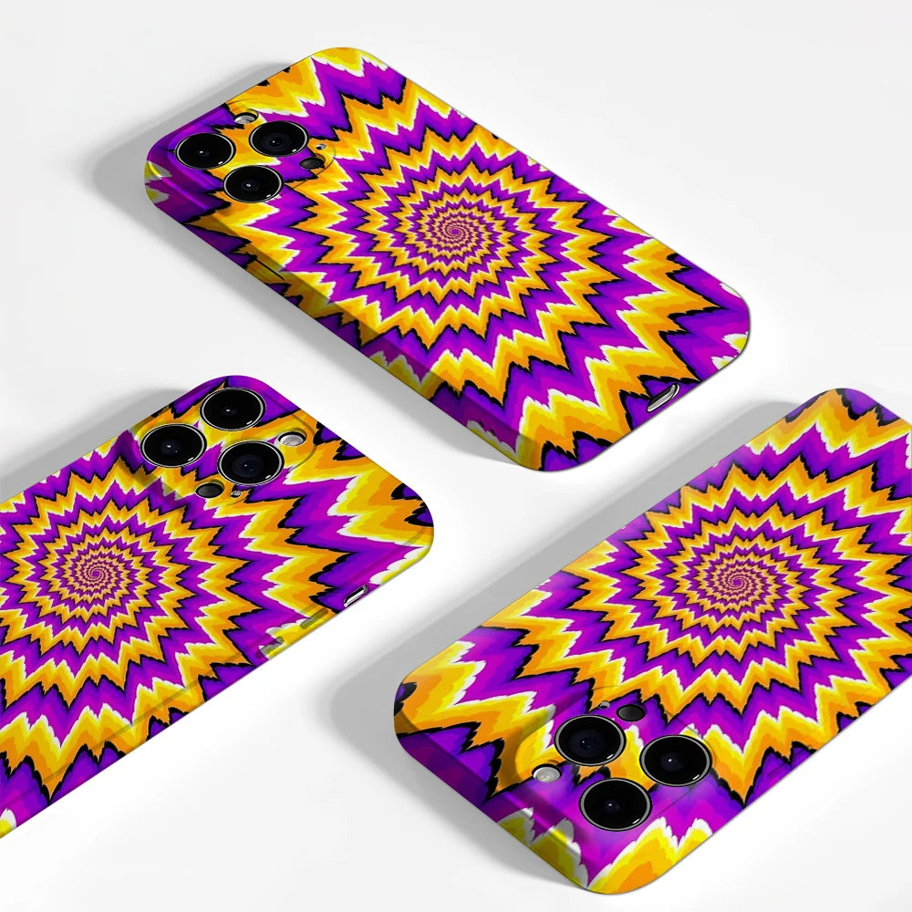 Psychedelic Spin Phone Case for Magnetic Phone Case for IPhone 17 16 15 14 13 Pro Max Plus Single Double-layer Tough Case