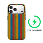 Rainbow Striped Pattern Retro Phone Case for Magnetic Phone Case for IPhone 17 16 15 14 13 Pro Max Plus Single Double-layer Case
