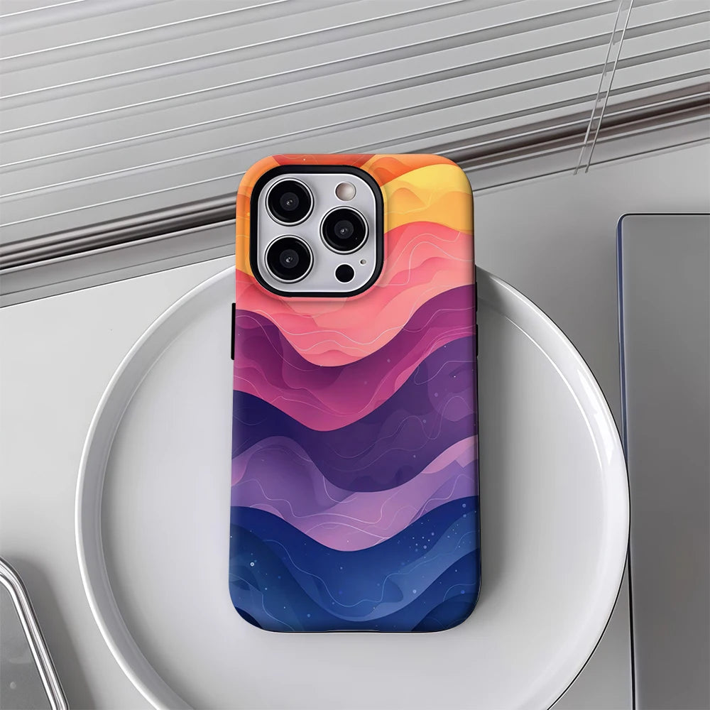 Rainbow Waves Phone Case for Magnetic Phone Case for IPhone 17 16 15 14 13 Pro Max Plus Single Double-layer Tough Case