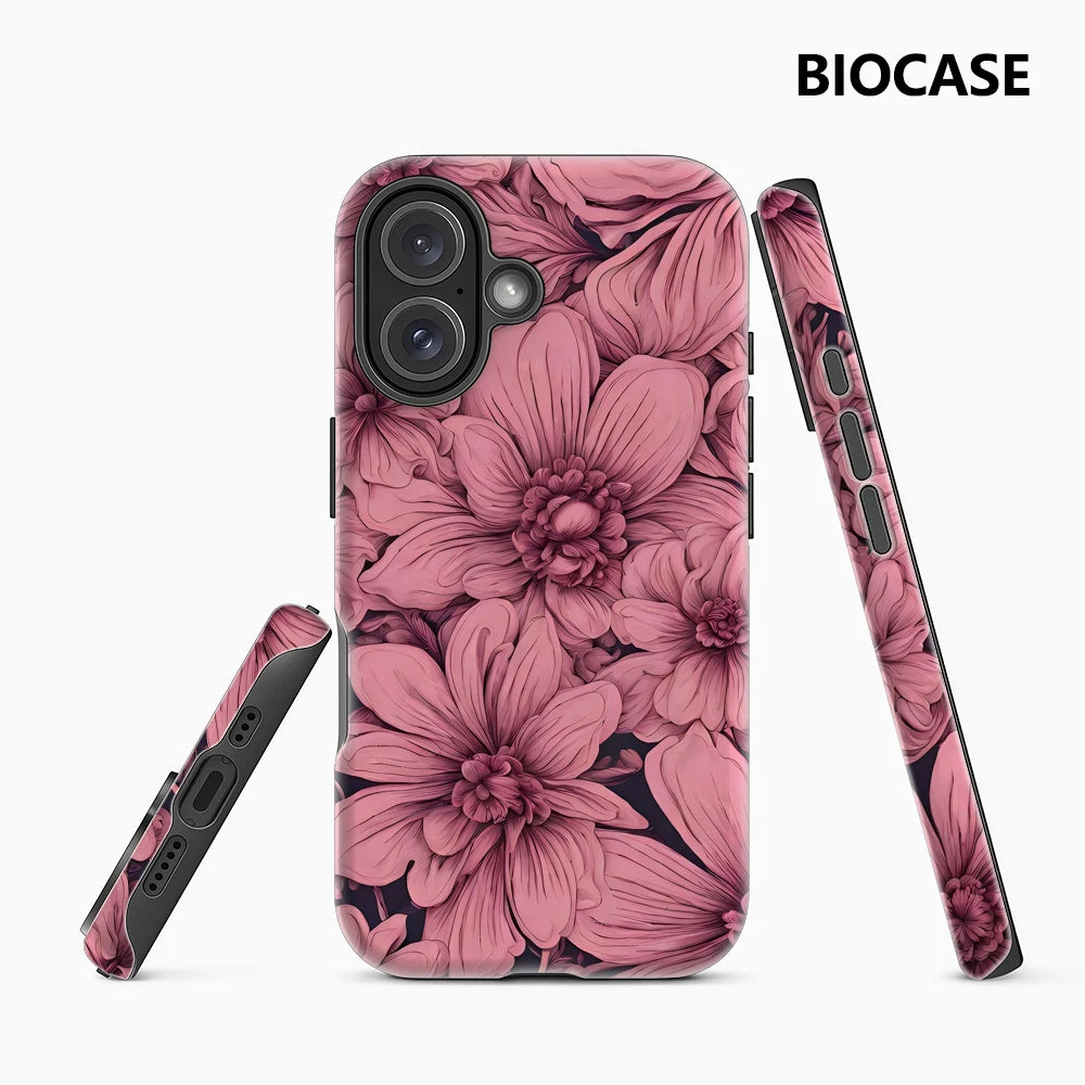 Pink Dahlia Art Phone Case for Magnetic Phone Case for IPhone 17 16 15 14 13 Pro Max Plus Single Double-layer Tough Case Main image