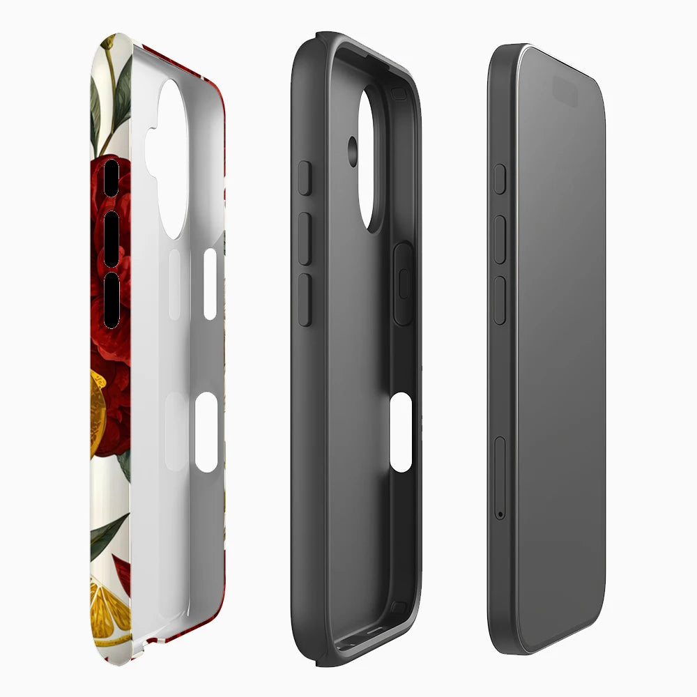 Red Peony Lemon Phone Case for Magnetic Phone Case for IPhone 17 16 15 14 13 Pro Max Plus Single Double-layer Tough Case Secondary image