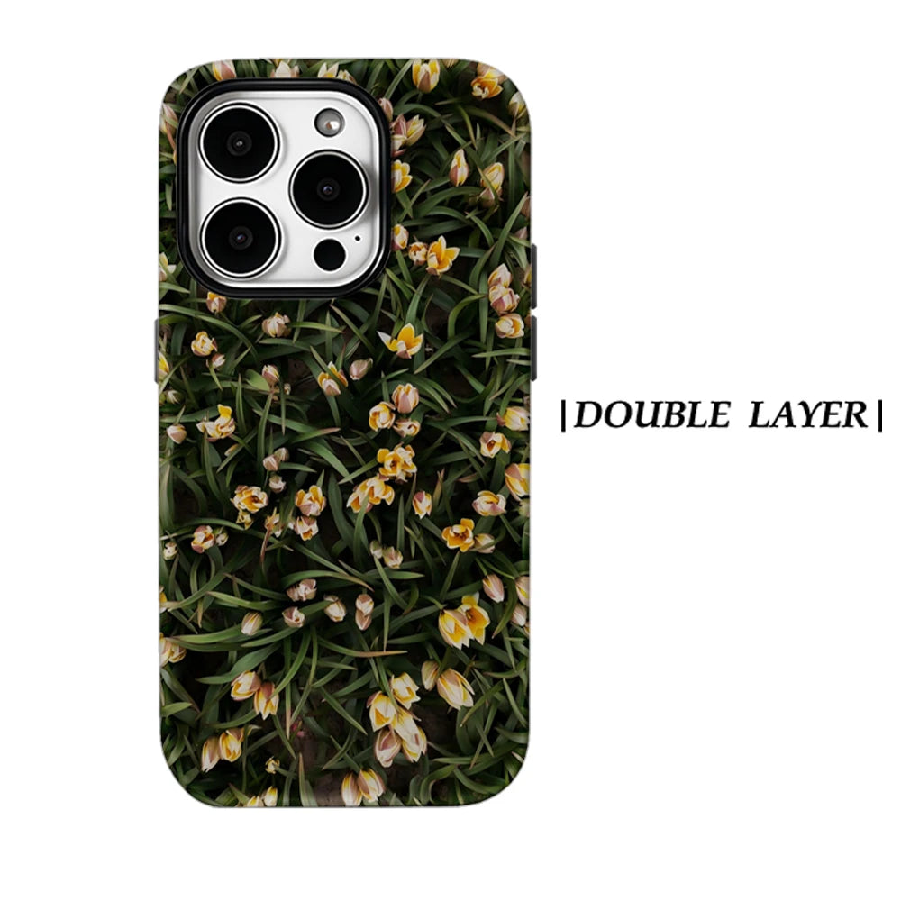 Yellow Tulip Field Phone Case for Magnetic Phone Case for IPhone 17 16 15 14 13 Pro Max Plus Single Double-layer Tough Case