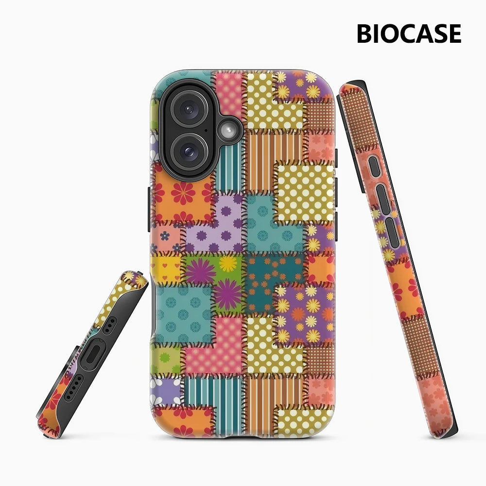 Patchwork Boho Phone Case for Magnetic Phone Case for IPhone 17 16 15 14 13 Pro Max Plus Single Double-layer Tough Case Main image