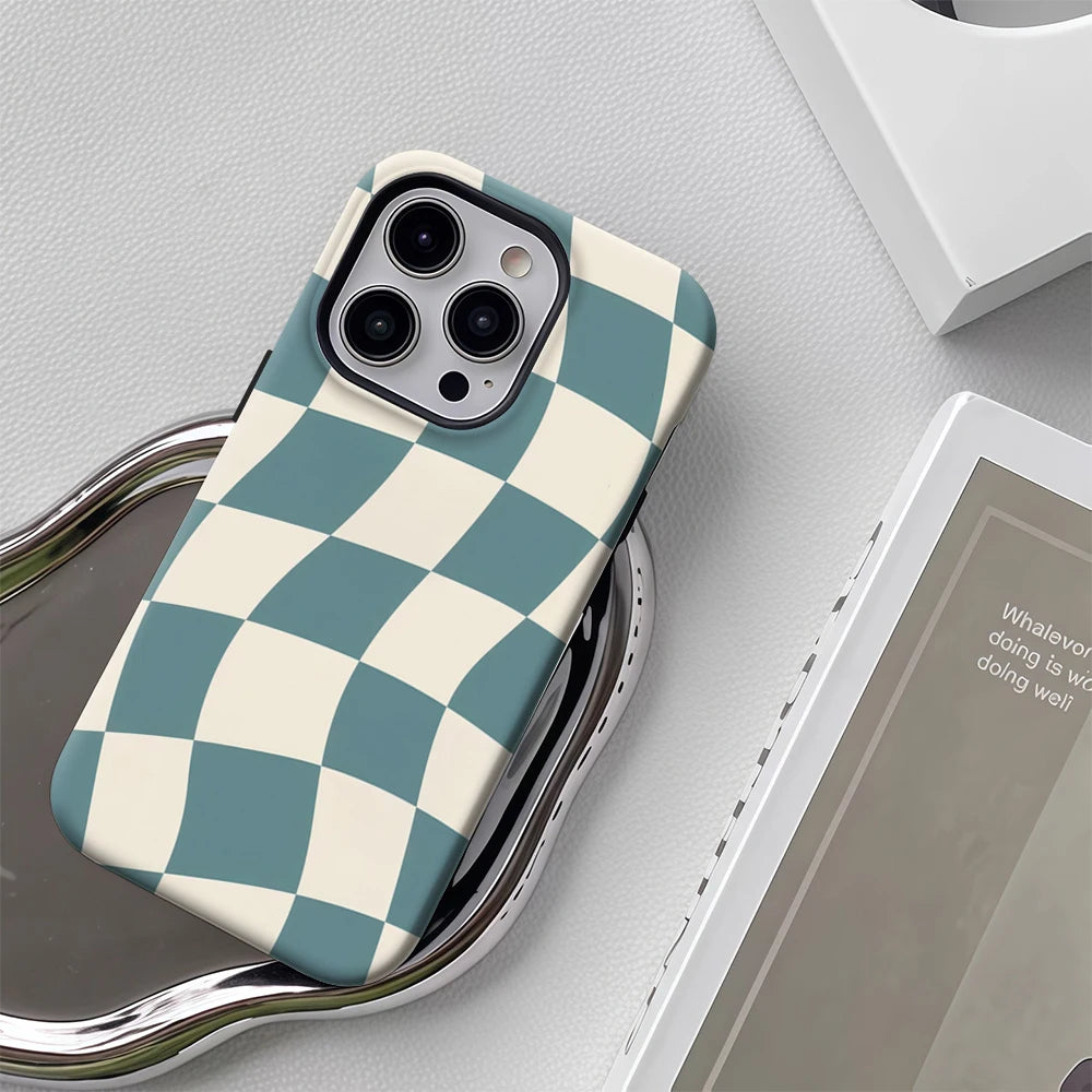 Wavy Checks IPhone17 Must-Haves Phone Case for IPhone 17 16 15 14 13 12 11 Pro Max Plus Double-layer Back Cover
