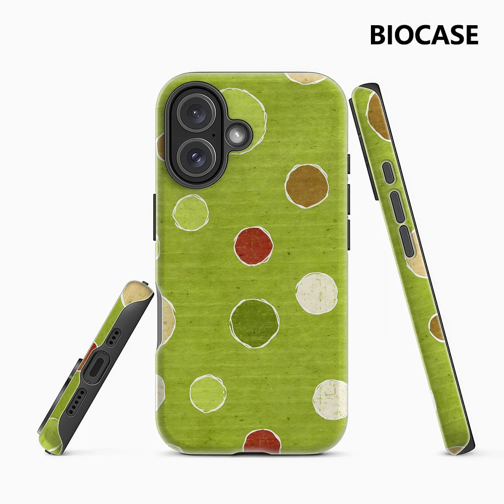 Playful Green Dots Phone Case for Magnetic Phone Case for IPhone 17 16 15 14 13 Pro Max Plus Single Double-layer Tough Case Main image