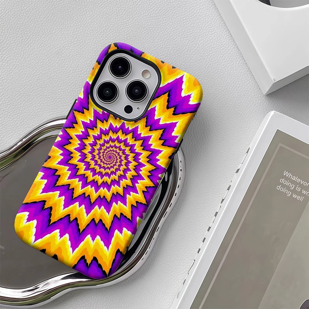 Psychedelic Spin Phone Case for Magnetic Phone Case for IPhone 17 16 15 14 13 Pro Max Plus Single Double-layer Tough Case