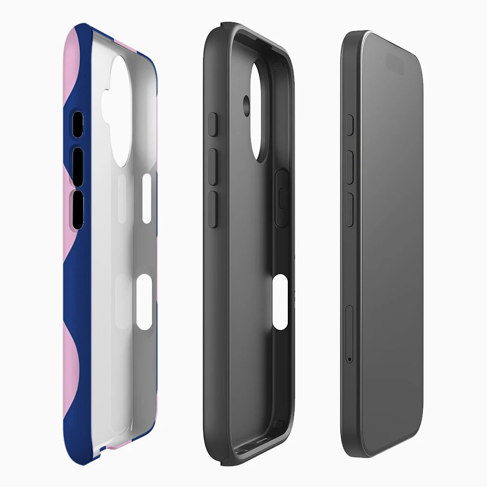 Blue and Pink Waves Phone Case for Magnetic Phone Case for IPhone 17 16 15 14 13 Pro Max Plus Single Double-layer Tough Case Secondary image