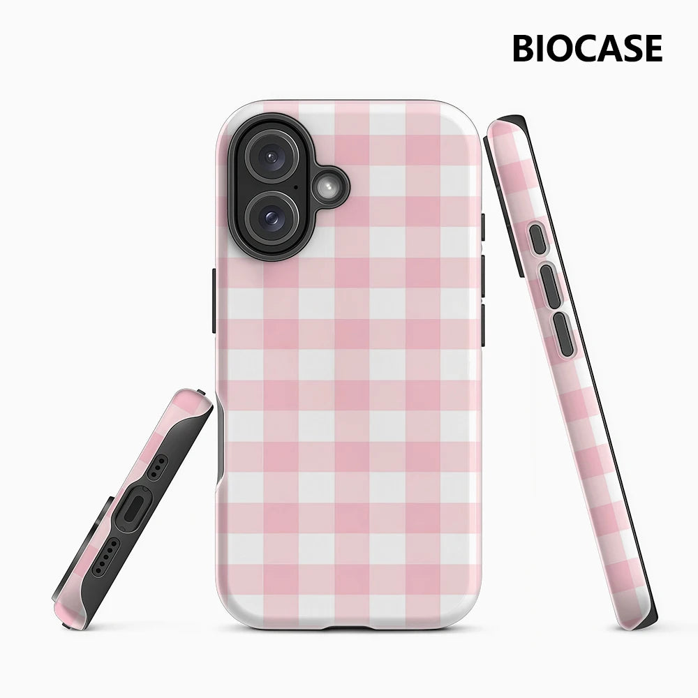 Pink & White Gingham IPhone17 Must-Haves Phone Case for IPhone 17 16 15 14 13 12 11 Pro Max Plus Double-layer Back Cover Main image