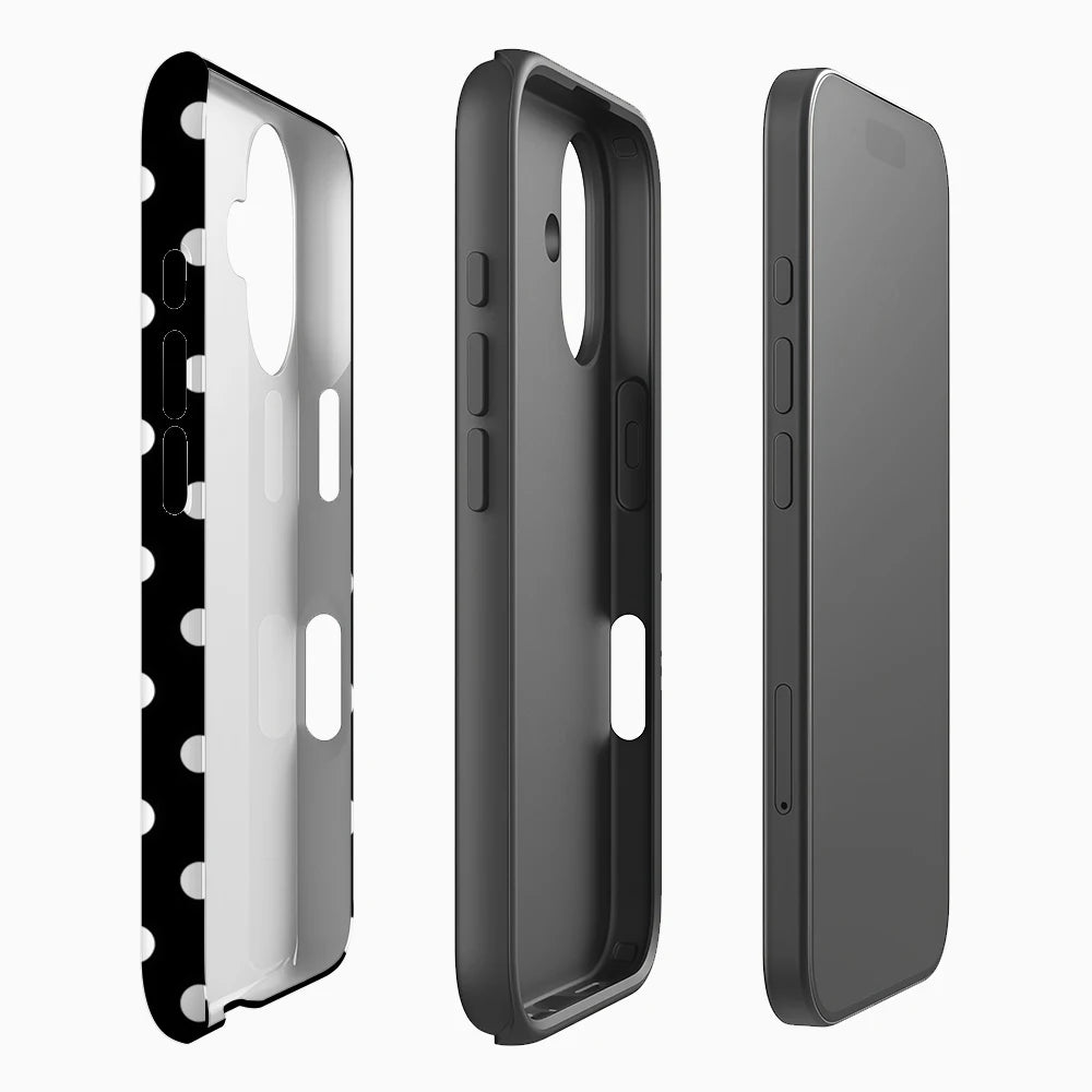 Black and White Polka Dots IPhone17 Must-Haves Phone Case for IPhone 17 16 15 14 13 12 Pro Max Plus Double-layer Back Cover Secondary image