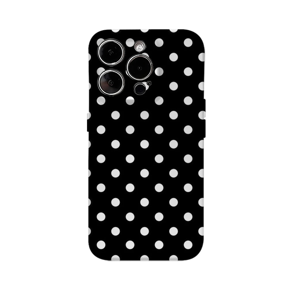 Black and White Polka Dots IPhone17 Must-Haves Phone Case for IPhone 17 16 15 14 13 12 Pro Max Plus Double-layer Back Cover