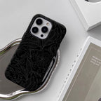 Black Floral Line Phone Case for Magnetic Phone Case for IPhone 17 16 15 14 13 Pro Max Plus Single Double-layer Tough Case