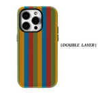 Rainbow Striped Pattern Retro Phone Case for Magnetic Phone Case for IPhone 17 16 15 14 13 Pro Max Plus Single Double-layer Case