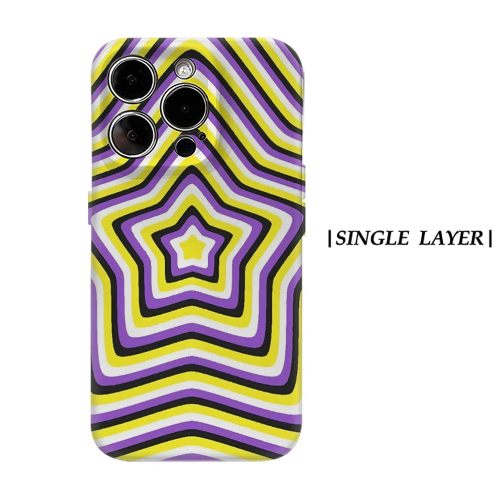 Psychedelic Star Phone Case for Magnetic Phone Case for IPhone 17 16 15 14 13 Pro Max Plus Single Double-layer Tough Case