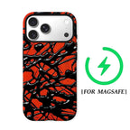 Red & Black Web Phone Case for Magnetic Phone Case for IPhone 17 16 15 14 13 Pro Max Plus Single Double-layer Tough Case