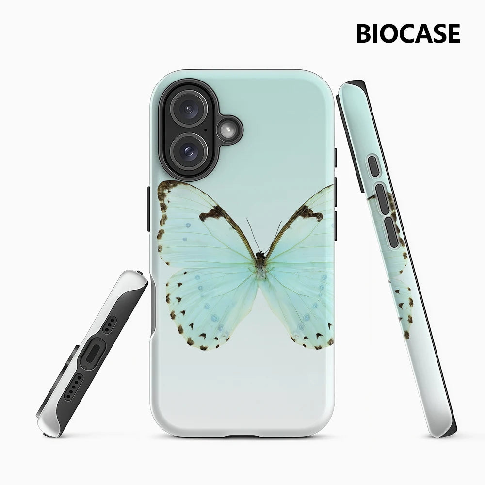 Beautiful Butterfly Cyan Phone Case for Magnetic Phone Case for IPhone 17 16 15 14 Pro Max Plus Single Double-layer Tough Case Main image