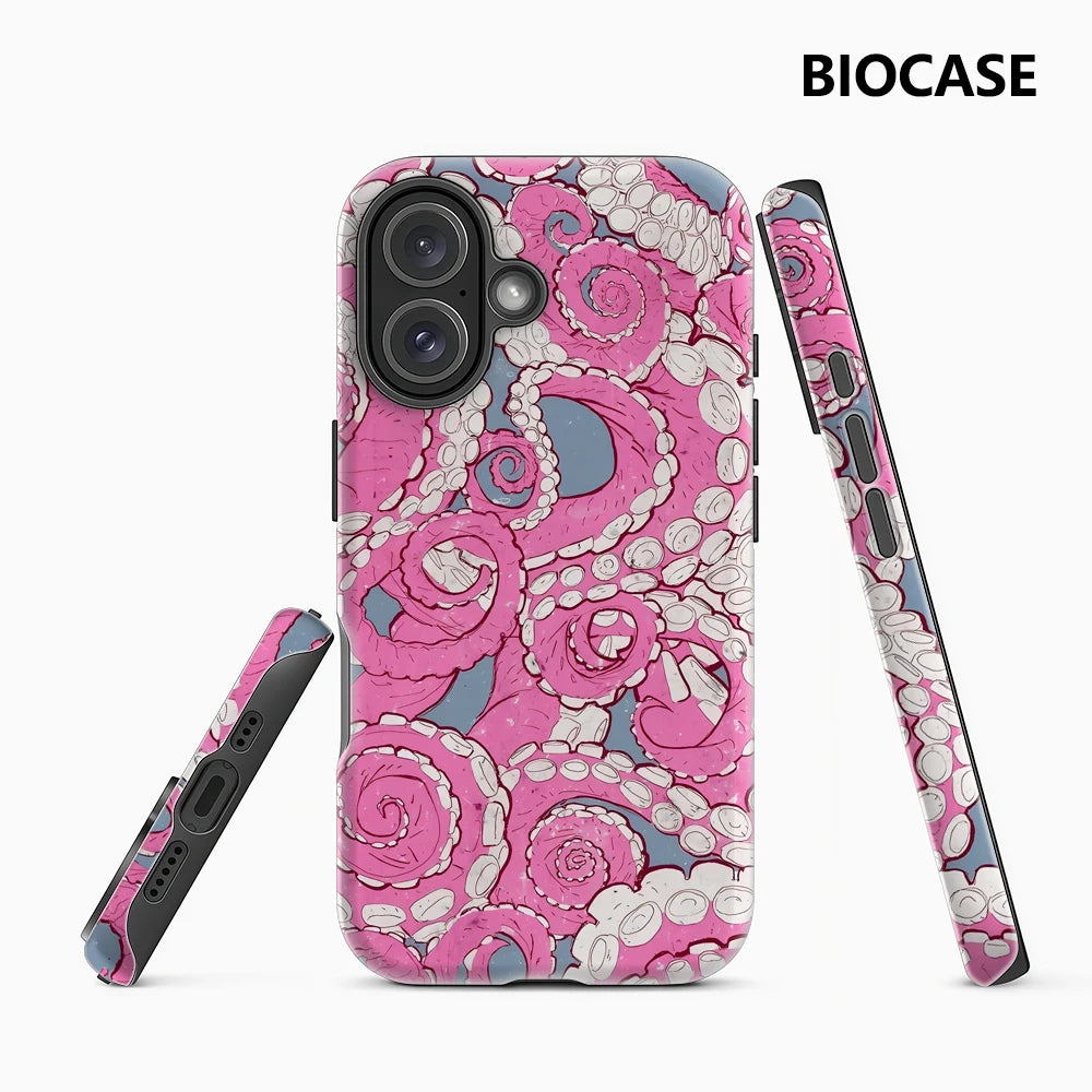 Pink Octopus Tentacles Phone Case for Magnetic Phone Case for IPhone 17 16 15 14 13 Pro Max Plus Single Double-layer Tough Case Main image