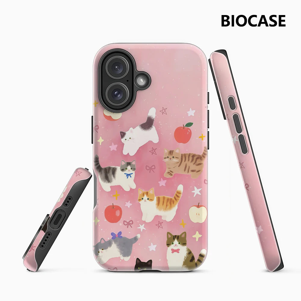 Pink Kitty & Apple Delight IPhone17 Must-Haves Phone Case for IPhone 17 16 15 14 13 12 Pro Max Plus Double-layer Back Cover Main image