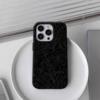 Black Floral Line Phone Case for Magnetic Phone Case for IPhone 17 16 15 14 13 Pro Max Plus Single Double-layer Tough Case