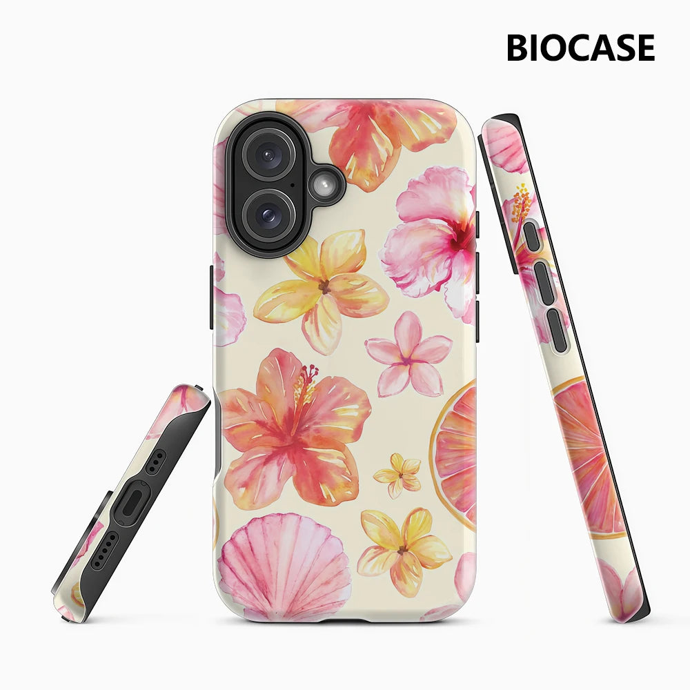 Tropical Hibiscus Shell Citrus IPhone17 Must-Haves Phone Case for IPhone 17 16 15 14 13 12 Pro Max Plus Double-layer Back Cover Main image