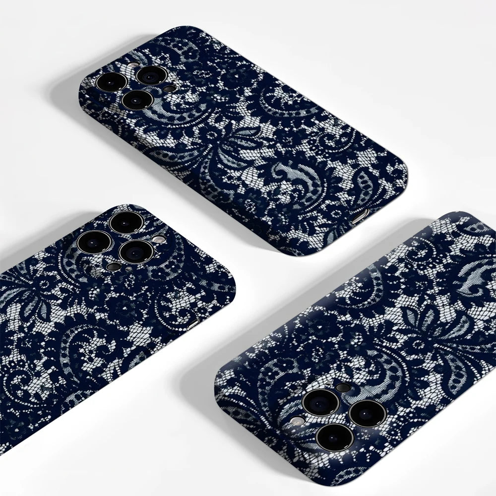 Black Lace Phone Case for Magnetic Phone Case for IPhone 17 16 15 14 13 Pro Max Plus Single Double-layer Tough Case