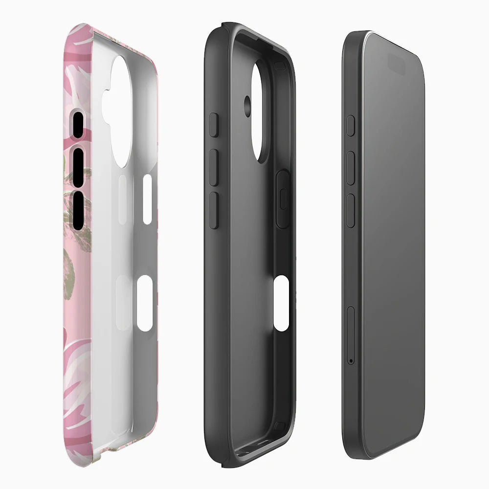 Pink Floral Pattern Phone Case for Magnetic Phone Case for IPhone 17 16 15 14 13 Pro Max Plus Single Double-layer Tough Case Secondary image