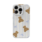 Teddy Bears with Blue Stripes IPhone17 Must-Haves Phone Case for IPhone 17 16 15 14 13 12 Pro Max Plus Double-layer Back Cover