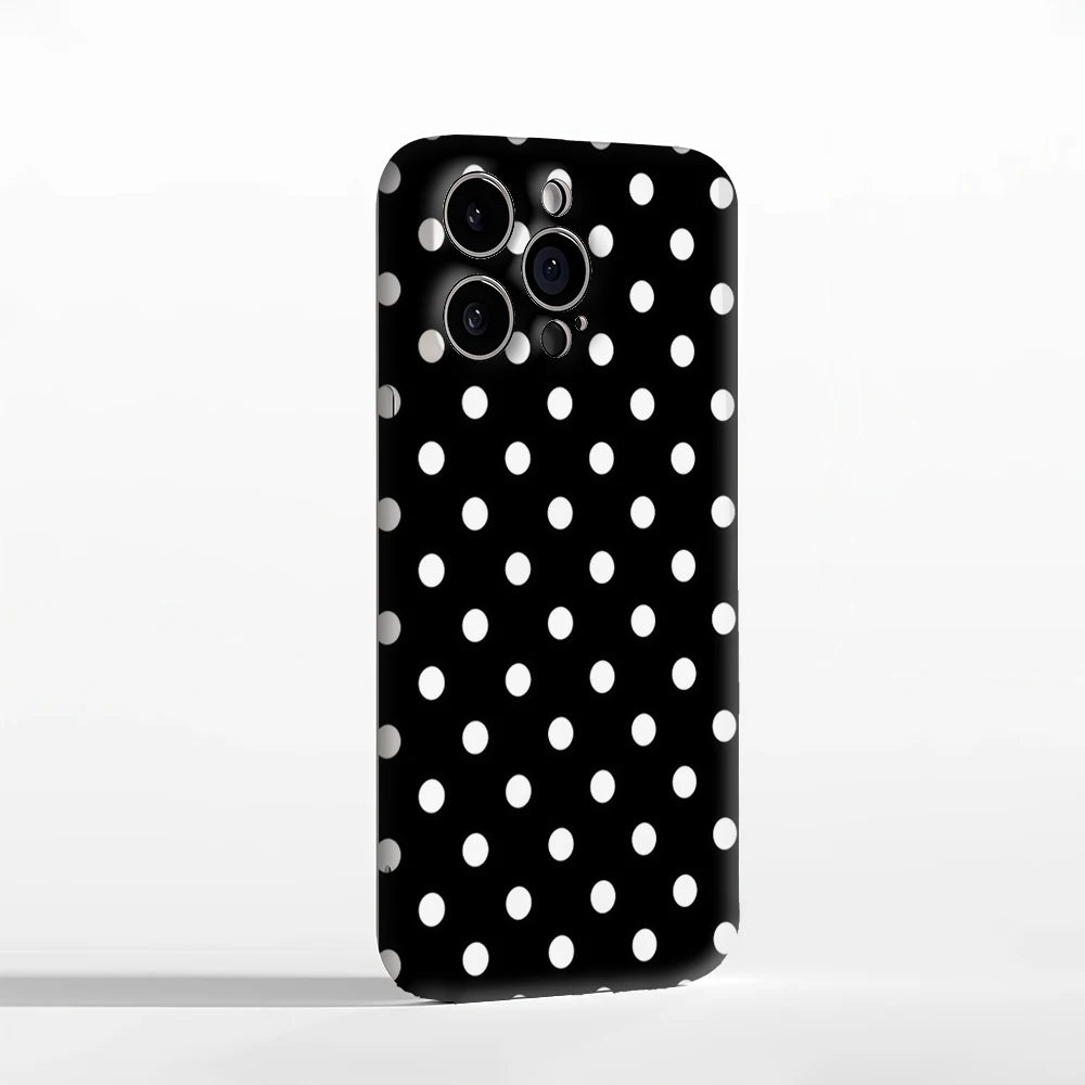 Black and White Polka Dots IPhone17 Must-Haves Phone Case for IPhone 17 16 15 14 13 12 Pro Max Plus Double-layer Back Cover