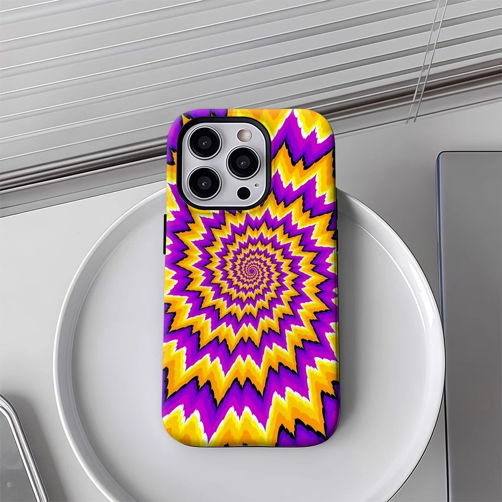 Psychedelic Spin Phone Case for Magnetic Phone Case for IPhone 17 16 15 14 13 Pro Max Plus Single Double-layer Tough Case