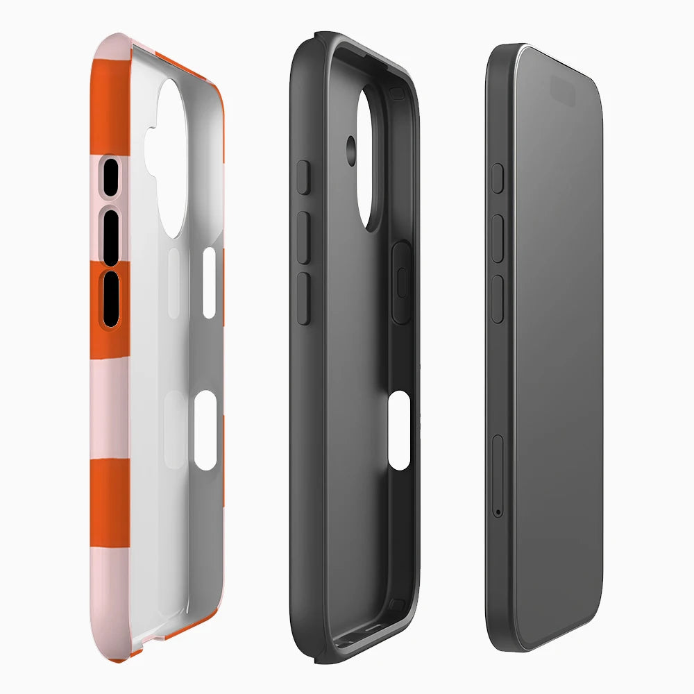 Pink & Orange Gingham Phone Case for Magnetic Phone Case for IPhone 17 16 15 14 13 Pro Max Plus Single Double-layer Tough Case Secondary image