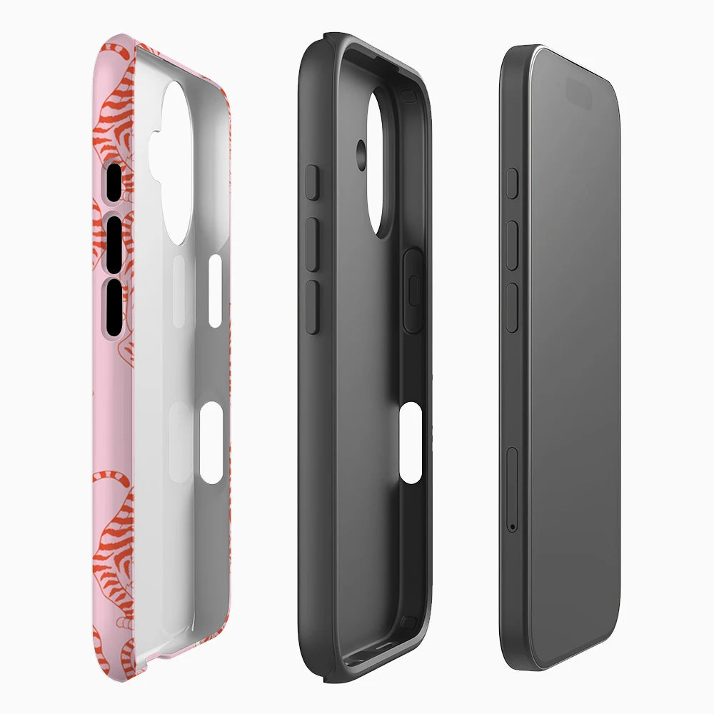 Pink Tigers Pattern Phone Case for Magnetic Phone Case for IPhone 17 16 15 14 13 Pro Max Plus Single Double-layer Tough Case Secondary image