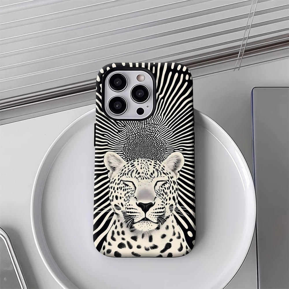Psychedelic Leopard Phone Case for Magnetic Phone Case for IPhone 17 16 15 14 13 Pro Max Plus Single Double-layer Tough Case