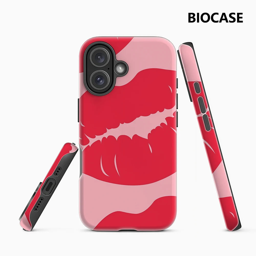 Pink Red Lips Phone Case for Magnetic Phone Case for IPhone 17 16 15 14 13 Pro Max Plus Single Double-layer Tough Case Main image