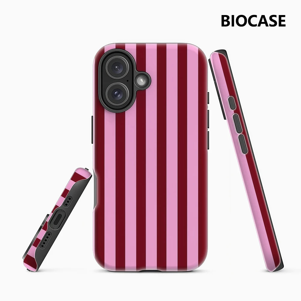 Pink and Brown Vertical Stripes IPhone17 Must-Haves Phone Case for IPhone 17 16 15 14 13 12 Pro Max Plus Double-layer Back Cover Main image