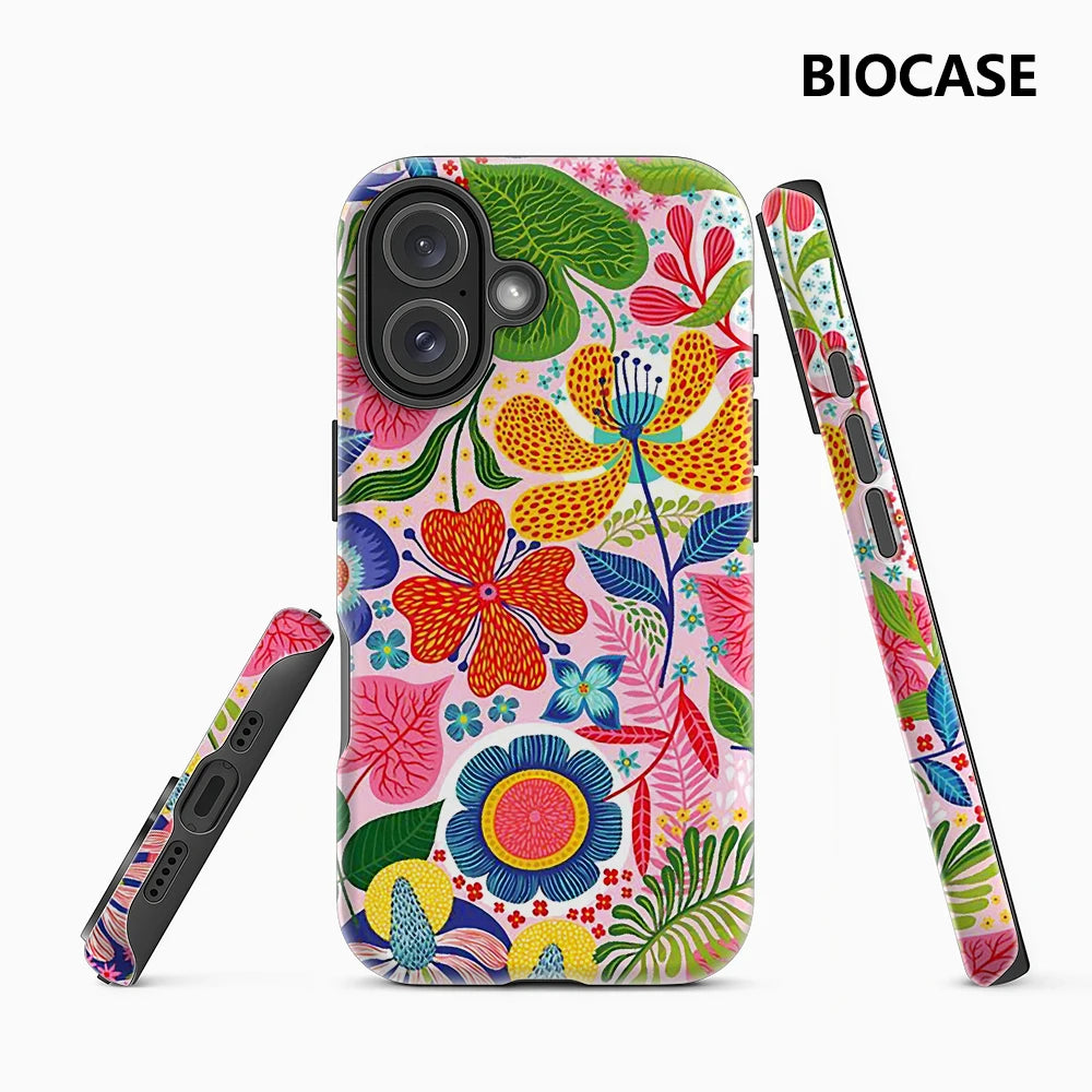Tropical Floral Burst Phone Case for Magnetic Phone Case for IPhone 17 16 15 14 13 Pro Max Plus Single Double-layer Tough Case Main image