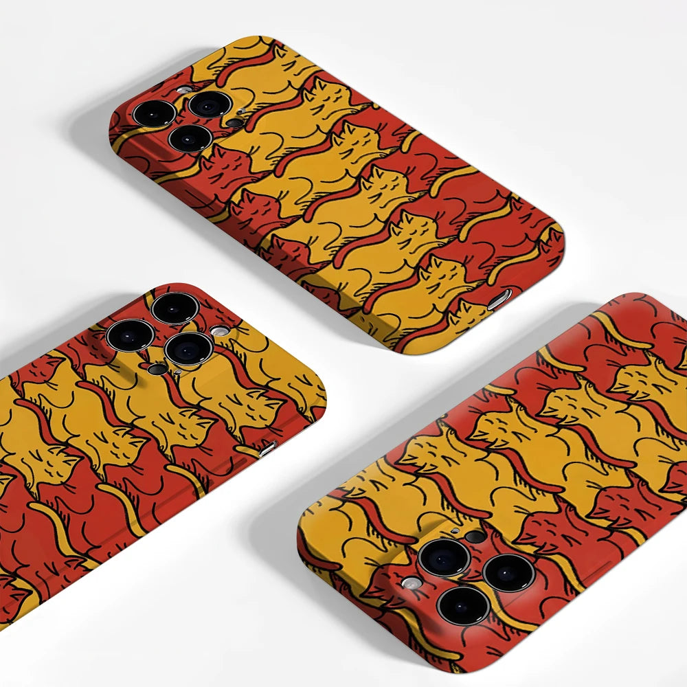 Sleepy Cat Pattern Phone Case for Magnetic Phone Case for IPhone 17 16 15 14 13 Pro Max Plus Single Double-layer Tough Case