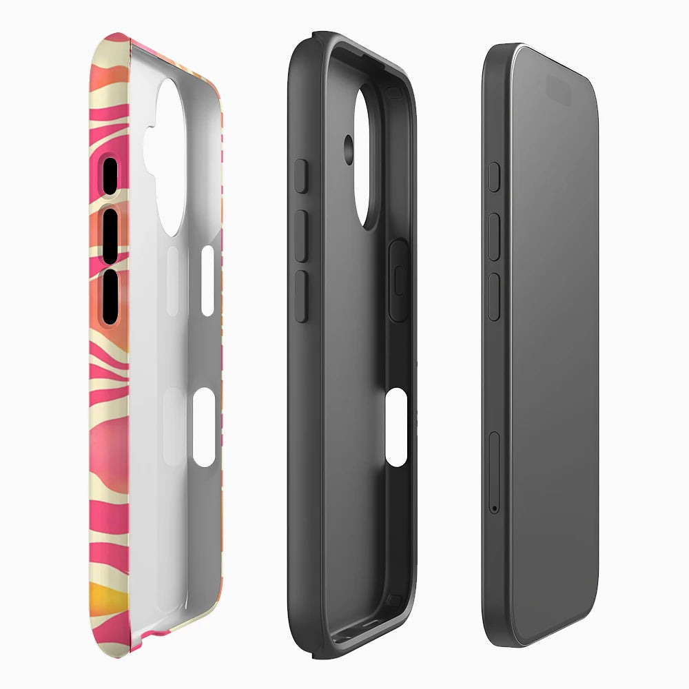 Pink Zebra Waves Phone Case for Magnetic Phone Case for IPhone 17 16 15 14 13 Pro Max Plus Single Double-layer Tough Case Secondary image