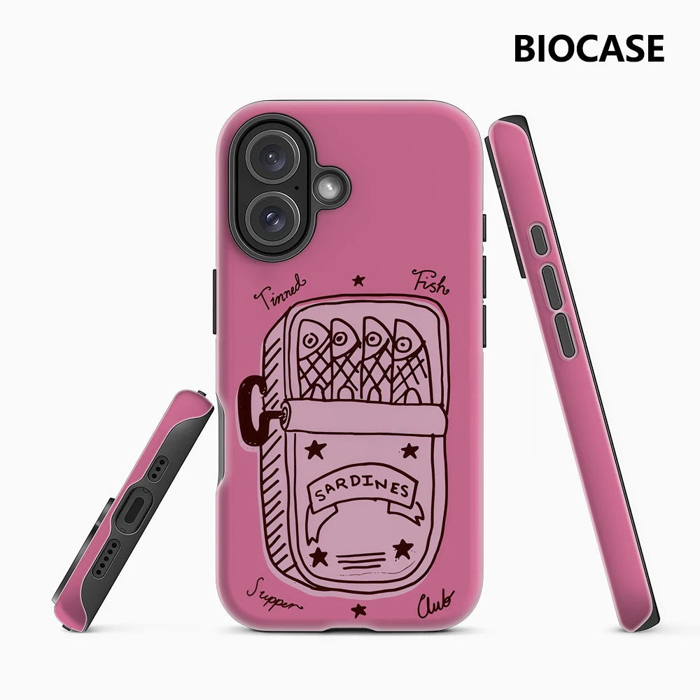 Retro Sardine Tin Pink Phone Case for Magnetic Phone Case for IPhone 17 16 15 14 13 Pro Max Plus Single Double-layer Tough Case Main image