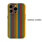 Rainbow Striped Pattern Retro Phone Case for Magnetic Phone Case for IPhone 17 16 15 14 13 Pro Max Plus Single Double-layer Case
