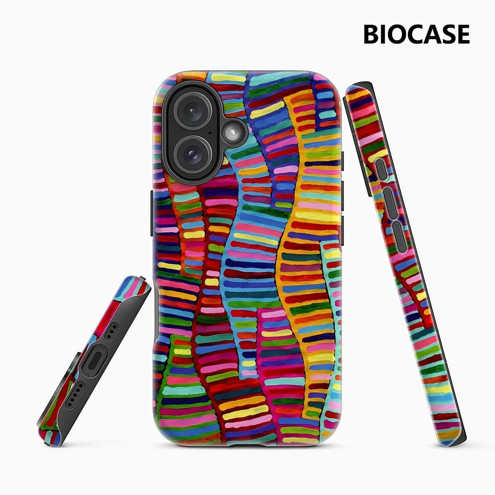 Rainbow Striped Art Phone Case for Magnetic Phone Case for IPhone 17 16 15 14 13 Pro Max Plus Single Double-layer Tough Case Main image