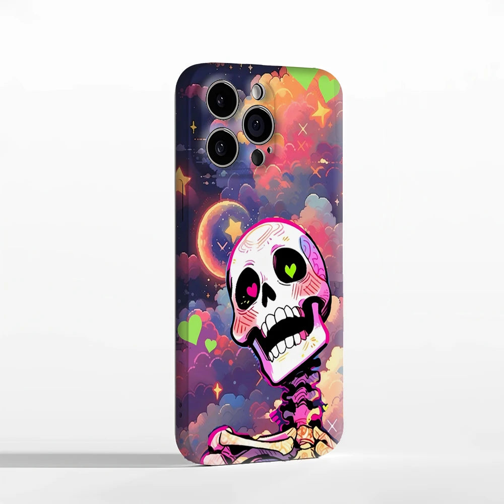 Rainbow Skull Phone Case for Magnetic Phone Case for IPhone 17 16 15 14 13 Pro Max Plus Single Double-layer Tough Case