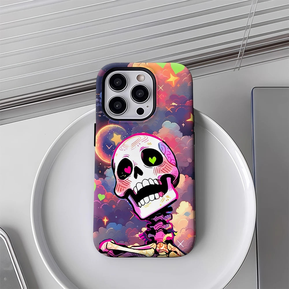 Rainbow Skull Phone Case for Magnetic Phone Case for IPhone 17 16 15 14 13 Pro Max Plus Single Double-layer Tough Case